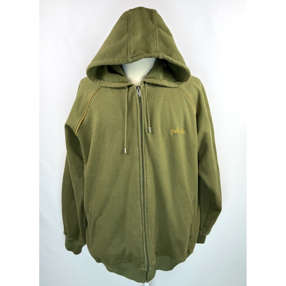 Pelle Pelle Vintage Green Full Zip Hoodie Mens Size 3XL